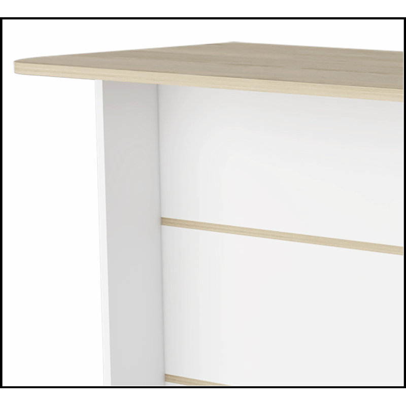 Light Pine 3-Tier Shelf Kitchen Island With Spacious Work Surface And Durable Construction For Enhanced Functionality