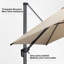 Parasol en porte-à-faux à énergie solaire beige 10 pi avec base et lumières DEL Yatra-1721489038
