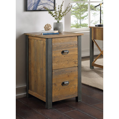 Calera 55 cm W 2 -Drawer Mobile Solid Wood Filing Cabinet