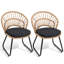 Chaise d'extérieur en métal en rotin / osier avec coussin amovible-1698652241