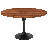Heatherton 48" Round Dining Table with MDF Top Kitchen Table and Black Stainless Steel Pedestal Base Seats 2-6 Person-1028535432