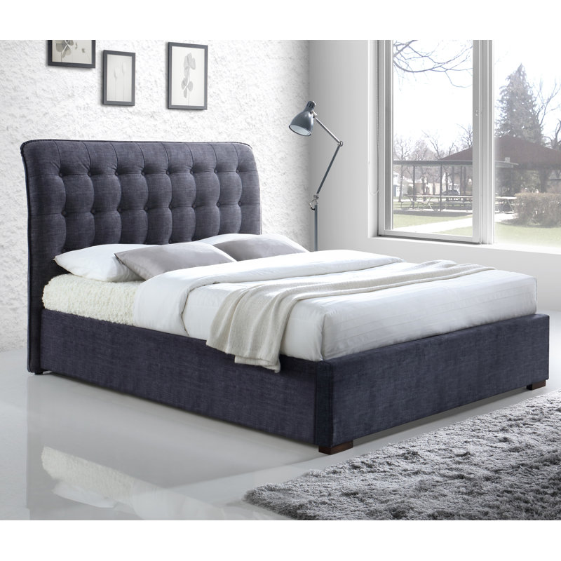 Midtown Upholstered Bed, Dark Grey, Double (4'6)