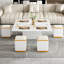 Table basse relevable avec tabourets de rangement, table moderne avec plateau pliable