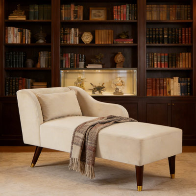Chaise longue rembourrée en velours Barbanell