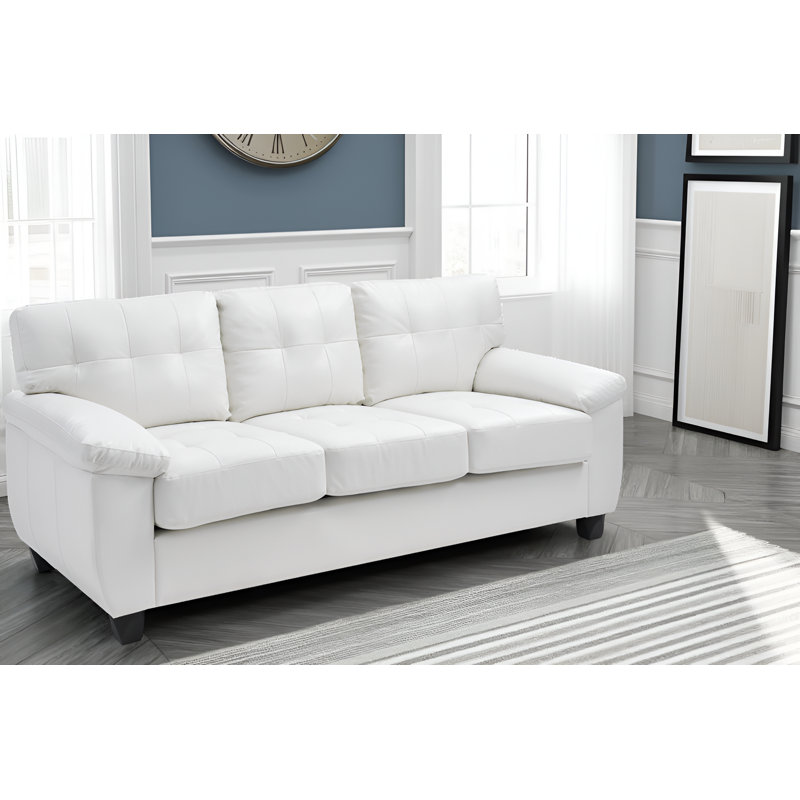 Rimouski Faux Leather Sofa, White