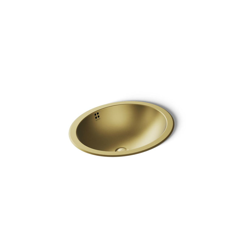 Bachata®20" Oval Drop-In/Undermount Bathroom Sink, No Overflow, Vibrant Brushed Moderne Brass