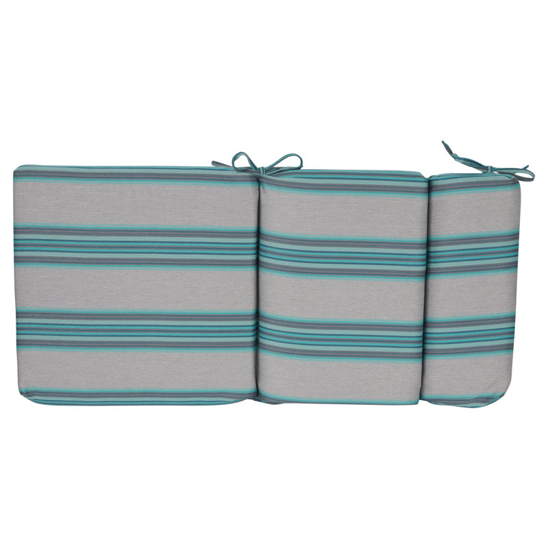 20-Inch By 42-Inch Woven Olefin Outdoor Seat/ Back Chair Cushions (Set Of 2), Gray;Blue;Multi-Colored