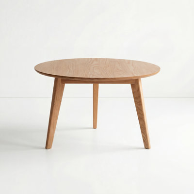 Fjord 29.5"W Solid Oak Modern Round Coffee Table