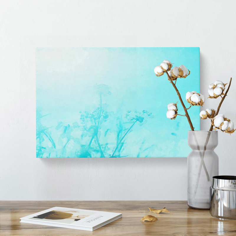 Wild Blue Flowers In Abstract - Wrapped Canvas, 60cm H x 91cm W x 3cm D