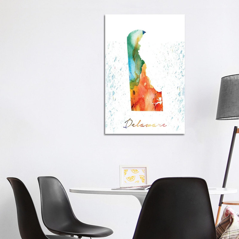 Delaware State Colourful - Wrapped Canvas Print, 101.6cm H x 66.04cm W