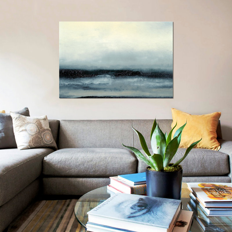 « ocean maré iii », reproduction sur toile, H 18 po x l 26 po x P 1,5 po, Pas de tapis, Toile tendue