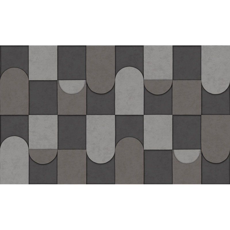 Papier peint Dayven Patchwork, Taupe / Gris anthracite