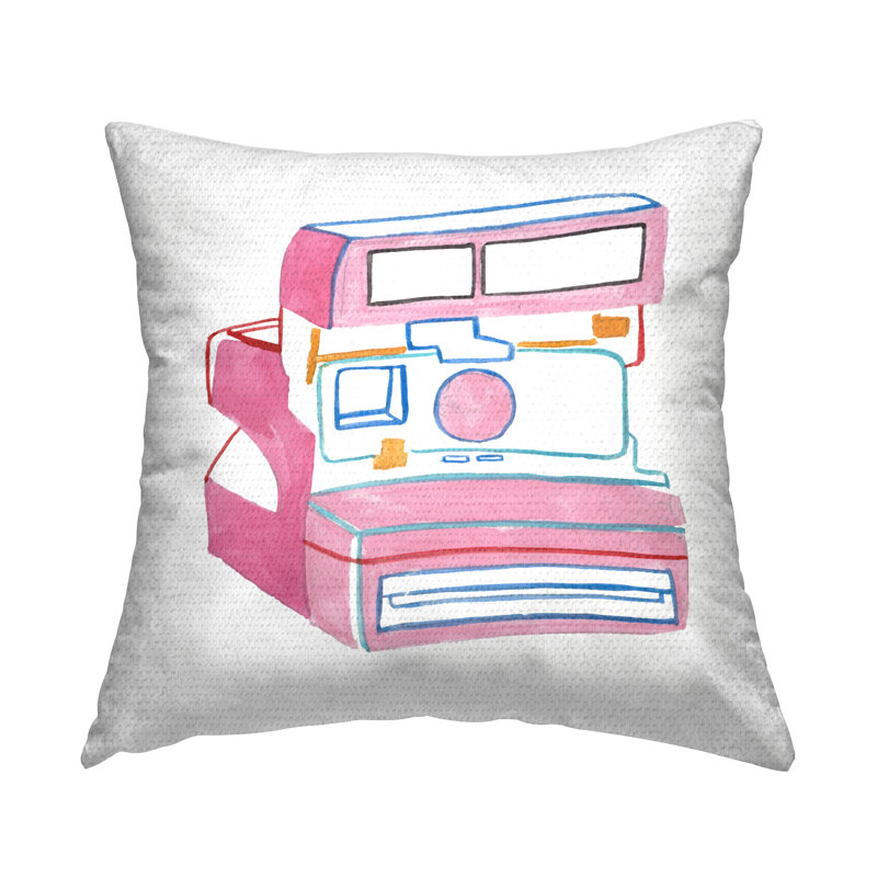 Coussin décoratif d'extérieur à imprimé de caméra rétro par Melissa Wang