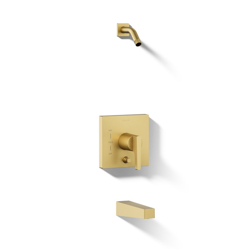 Honesty™ Rite-Temp (R) Bath and Shower Trim Set, Less Showerhead, Vibrant Brushed Moderne Brass