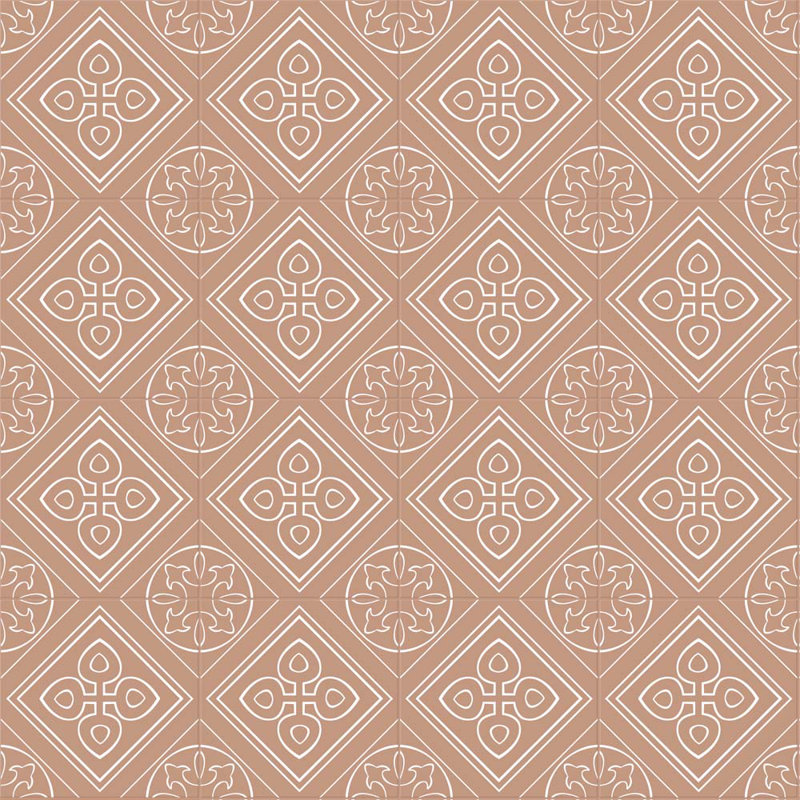 Helix 8X8 Pattern Classic Porcelain Tile, Red