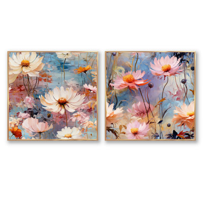 Bordeaux - Floral Square Collage Set Of 2