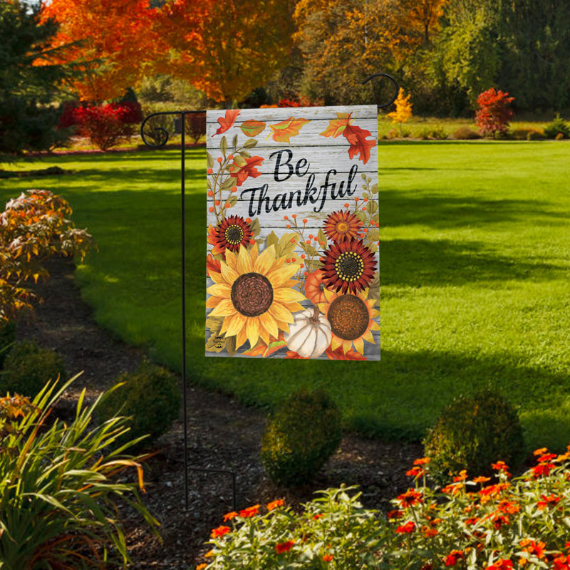 Drapeau de jardin «Be Thankful Flowers»