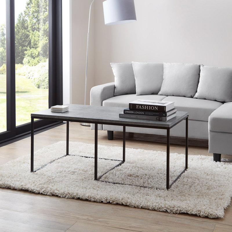 Strayhorn 3 - Piece Living Room Table Set, Matte Black, Light Grey 