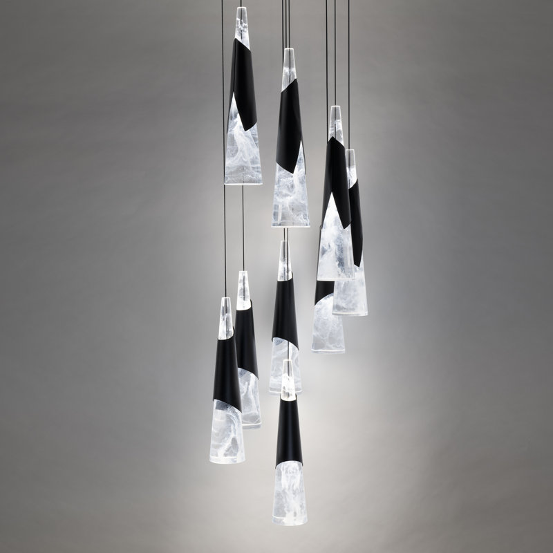 Kilt - Light LED Cluster Pendant, Black, 16" H x 17" W x 17" D, 9