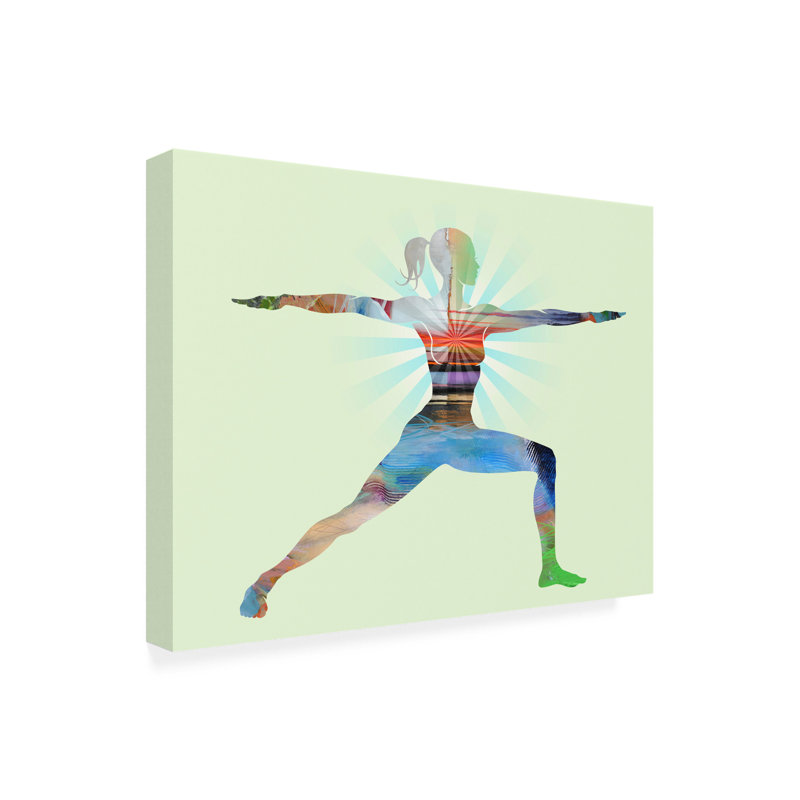 Tim Parker Warrior Pose Two Moon Canvas Art, H 14 po x l 19 po