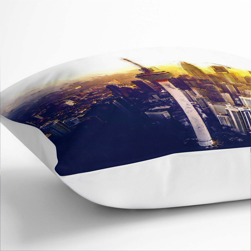 Square Cushion, 40cm H x 40cm W x 15cm D, White