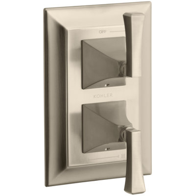 Memoirs Stately Valve Trim with Deco Lever Handles for Stacked Valve