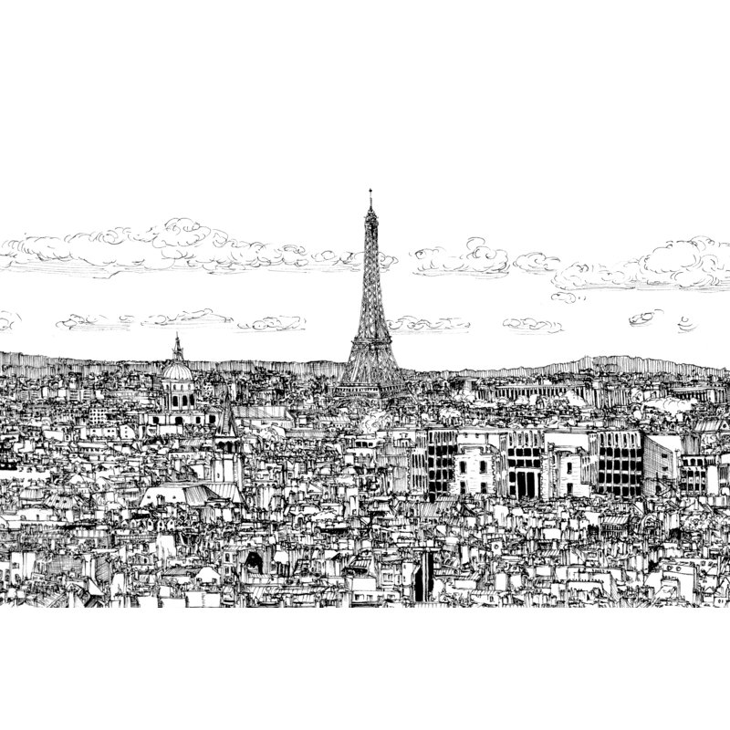Tour of Europe II by Melissa Wang - Painting, 30 cm H x 46 cm W, Wrapped Canvas