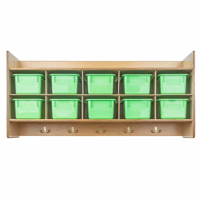 Rangement mural avec crochets Contender (10), Non assemblés, Vert lime