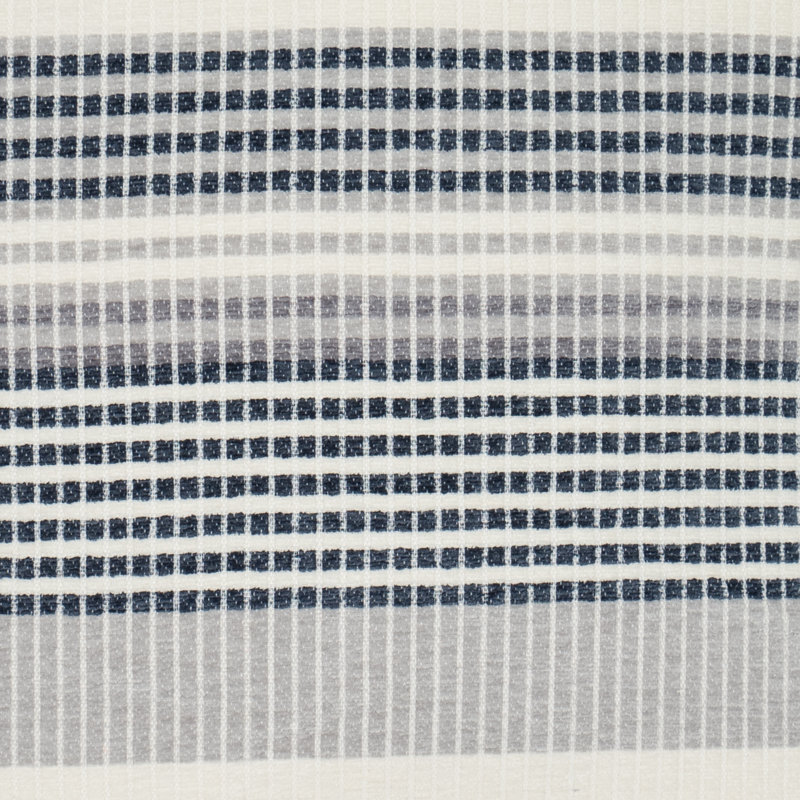 Coussin tissé moderne à rayures - texture douce, motif Freja neutre pour le salon / la chambre à coucher, Indigo humeur
