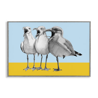 Mouettes aux teintes bloquées, estampe numérique, design par Violeta Vollmer