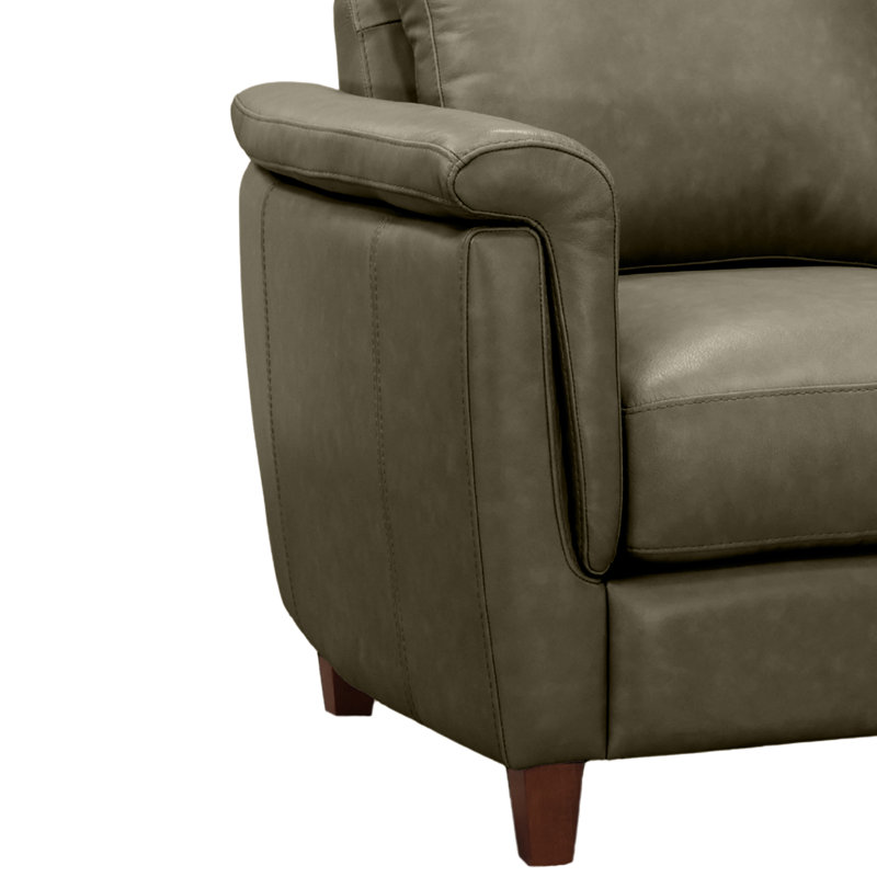 Canapé en cuir véritable 79 po Rambrij, Gris