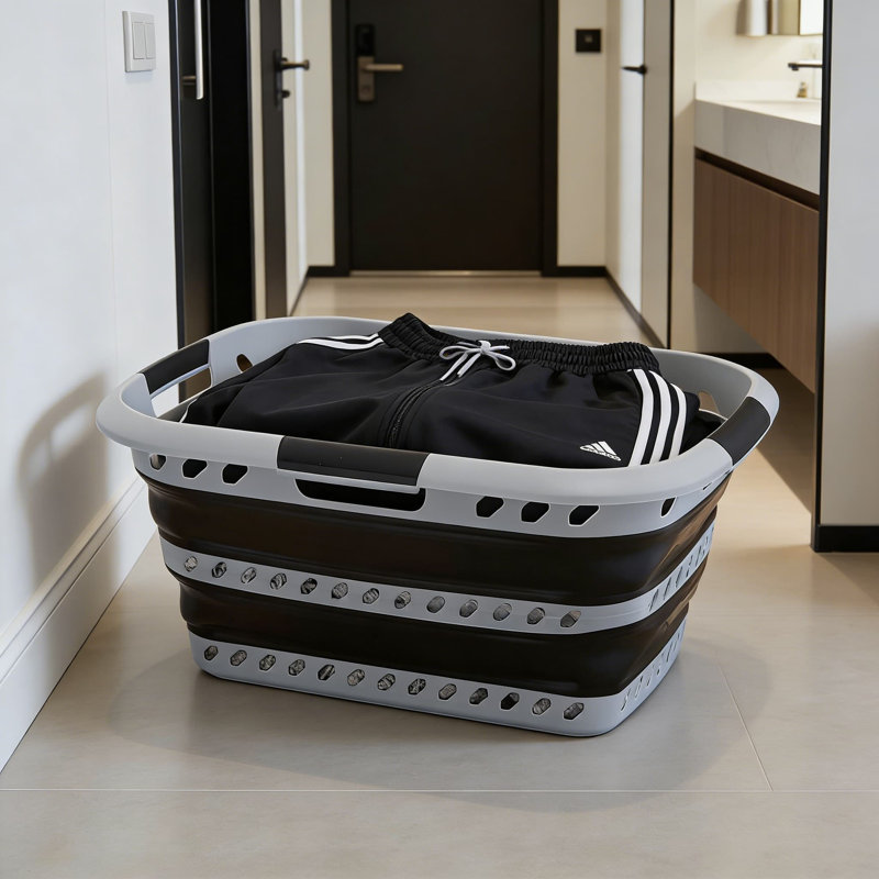 Panier à linge pliable de grande capacité | Panier portable pliable | Rangement peu encombrant pour chambre à coucher, dortoir ou garde-robe