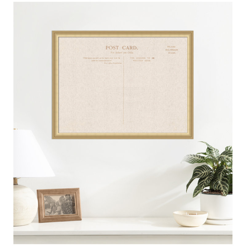Tableau d'affichage en lin encadré en tissu, Doré, H 20 po x L 26 po x P 1,25 po