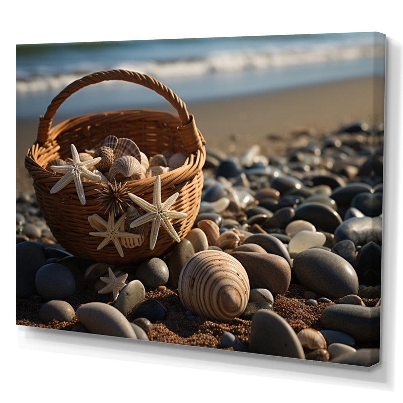 Plage, collage sur toile, H 16 po x l 32 po x P 1 po, Toile tendue