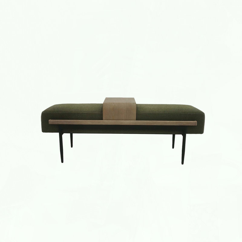 Square Ottoman with Slide-Out Tray