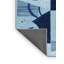 Tapis bleu moelleux moelleux à motif de blocs d'inspiration mondiale Narberth-720378270