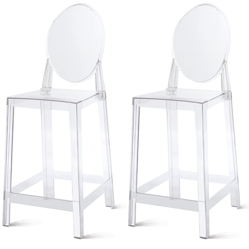 25" Counter Stool - Modern Bar Stool with Modern Clear Acrylic - Kitchen Island & Home Bar Height Stool, Clear