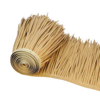 198-Inch Wide by 16-Inch High Natural Yellow Artificial Thatch Privacy Roll