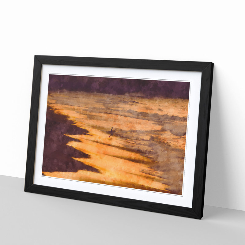 Heading into the Surf - Picture Frame Painting Print, Black Framed, 45cm H x 63cm W x 2cm D