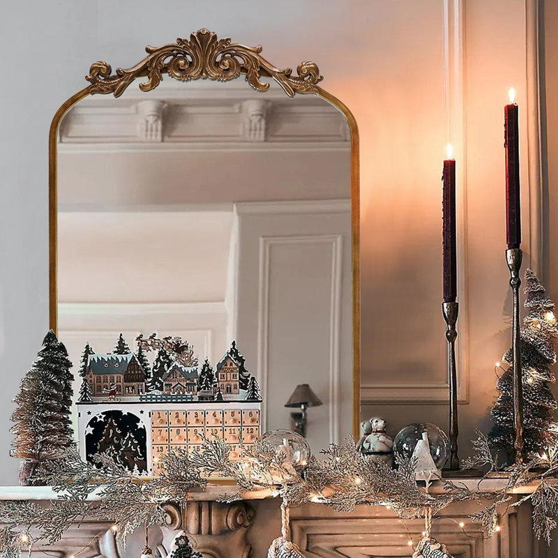 Miroir Kherington, Verticale, H 31,1 po x l 18,89 po,  Bronze antique
