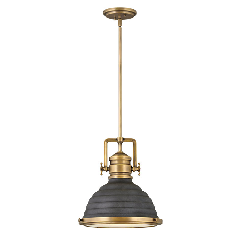 Keating  1 - Light Single Dome Pendant, Aged Zinc