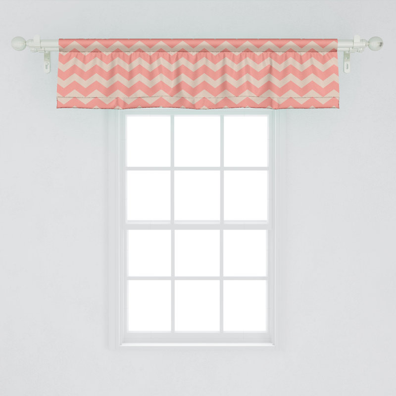 Cantonnière Ambesonne pêche paquet de 2 chevrons zigzag 54 po, L 54 po x L 12 po