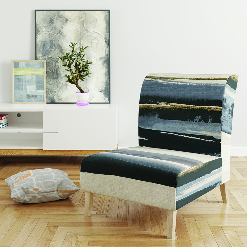 Fauteuil de chambre rembourré Gold Watercolor Amethyst II