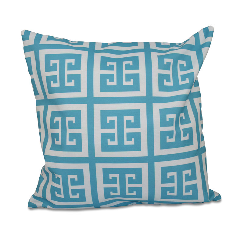 Reversible Throw Pillow, 18" H x 18" W, Turquoise