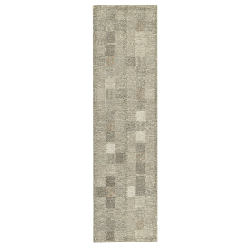 Scandinavian Wool Geometric Area Rug, Runner 2'6" x 8'