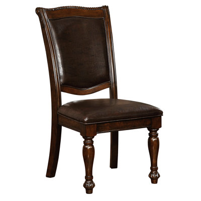 Chaise d'appoint classique en bois massif de 2, siège rembourré, pieds tournés, bois de salle à manger de style patio rétro, cerisier brun, housse de siège, pieds