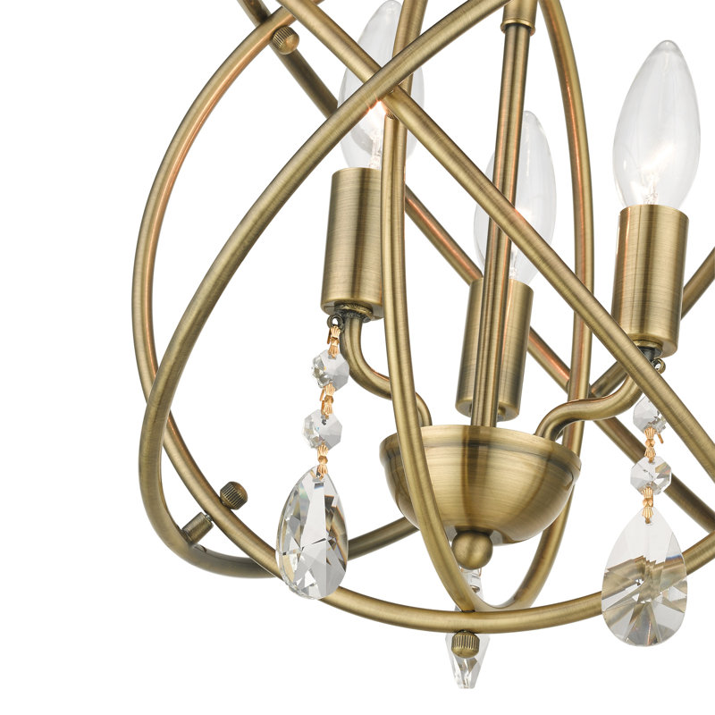 Laclair 3 - Light Pendant, Antique Brass, 12.25" H x 12.625" W x 12.625" D