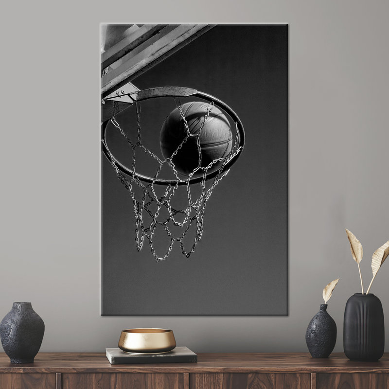 Motif de basket-ball de basketball pour homme, H 93 po x l 39 po, Toile tendue