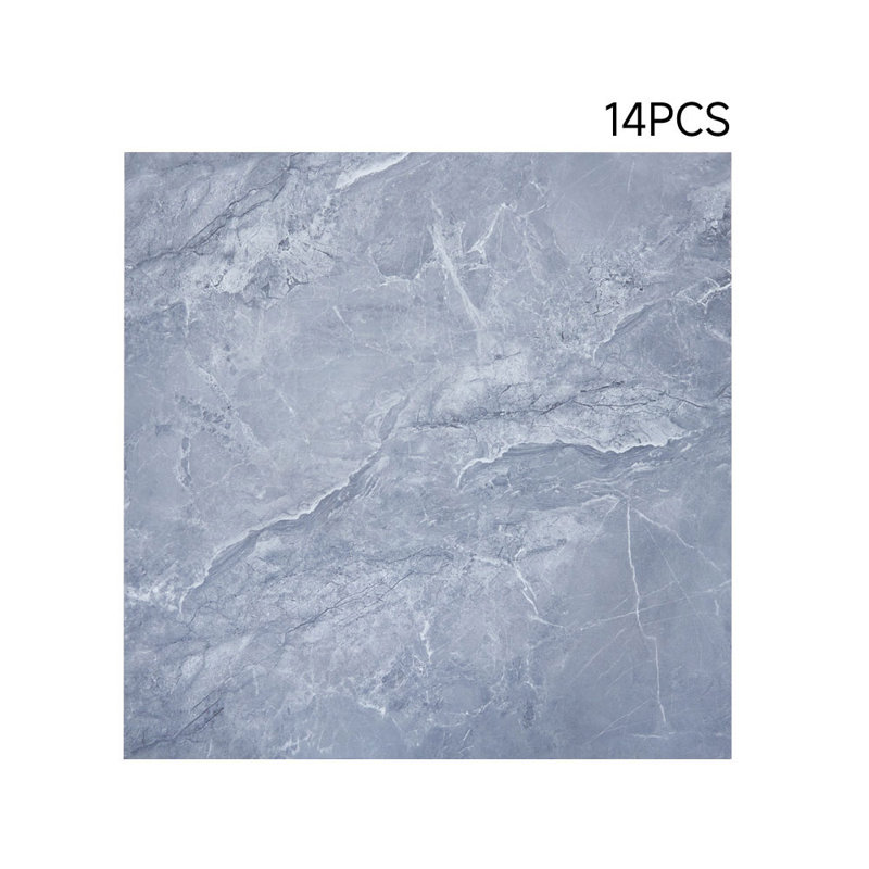 14Pcs 60x60cm Realistic Stone Texture Self Adhesive PVC Flooring, Grey