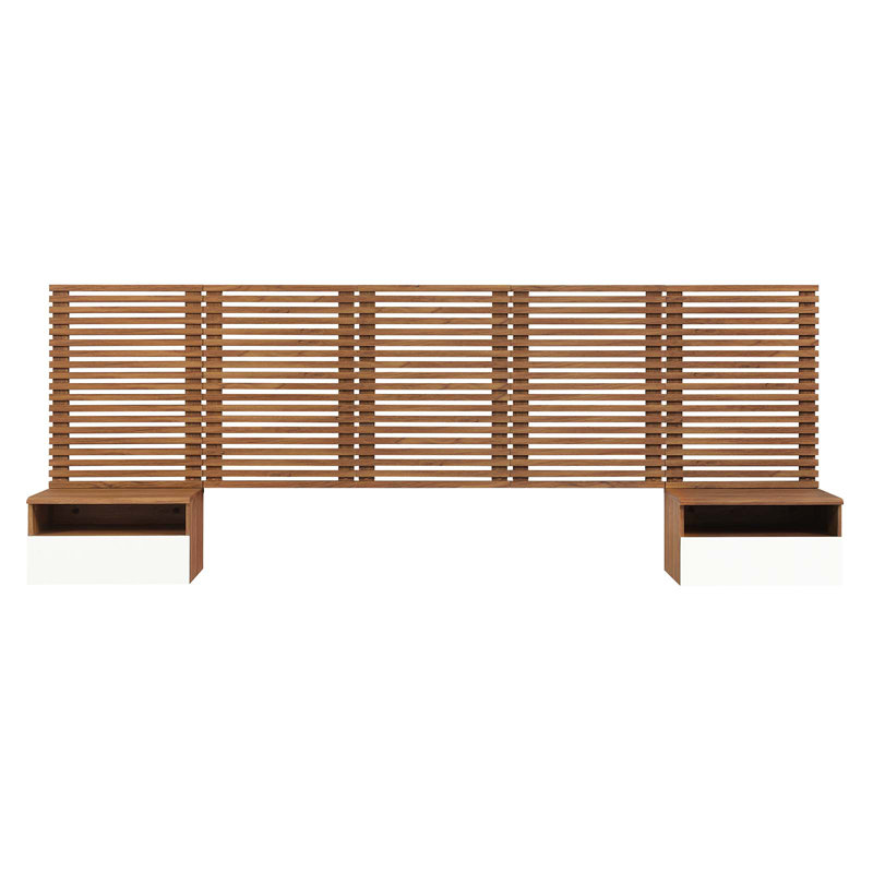 Modway Render Wall Mount King Headboard and Modern Nightstands, 43.5" H x 116" W x 15" D